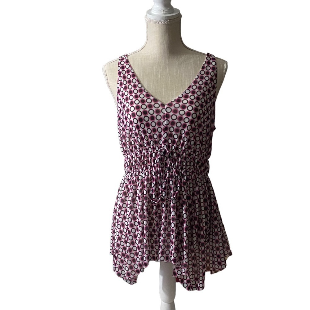 Michael Kors Pink White Black Polka Dot All Over Halter V-Neck Mini Dress M NWT